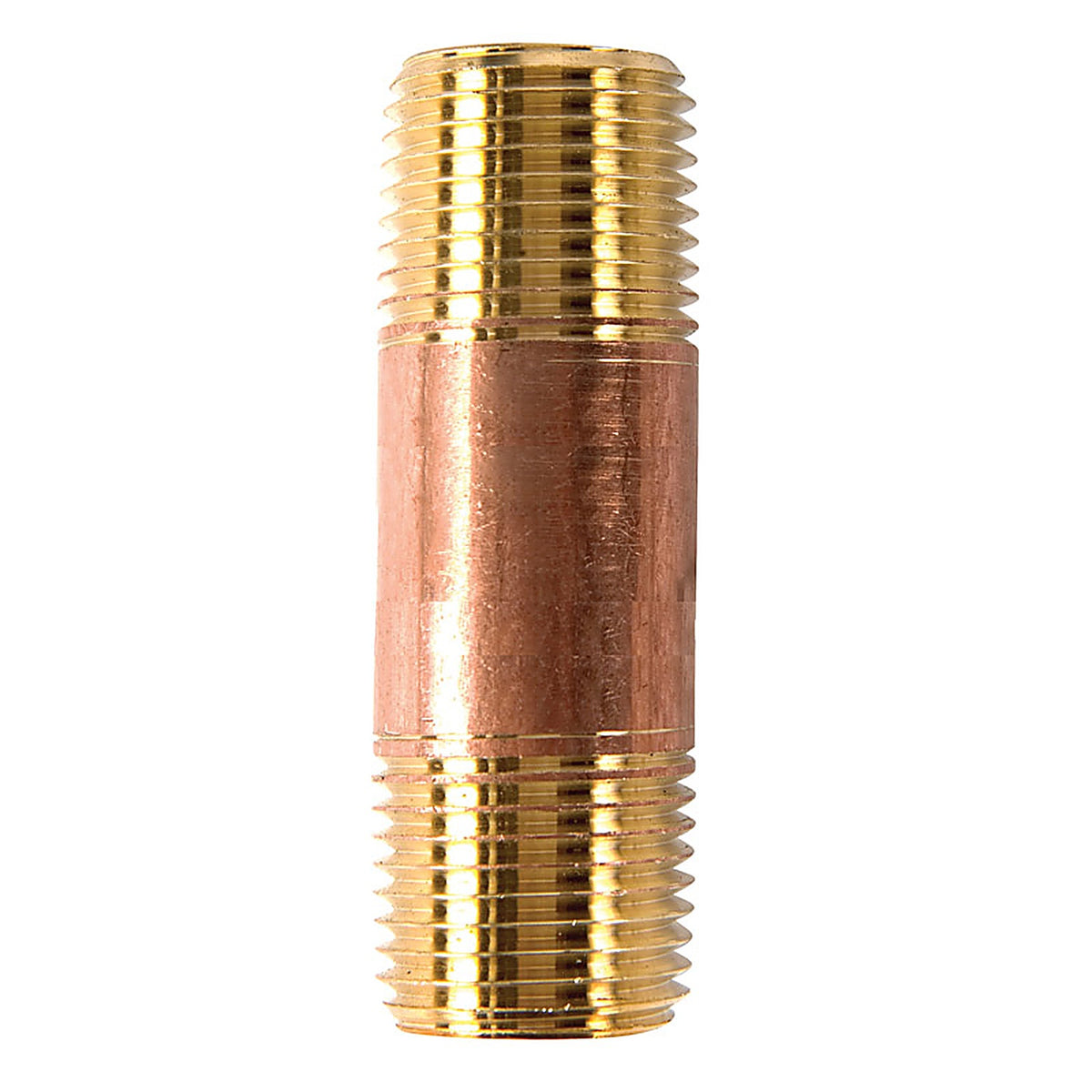 Anderson Metals - 38300-0825 - 1/2 In. MPT In. X 1/2 In. D MPT Red Brass Nipple 2-1/2 In. L