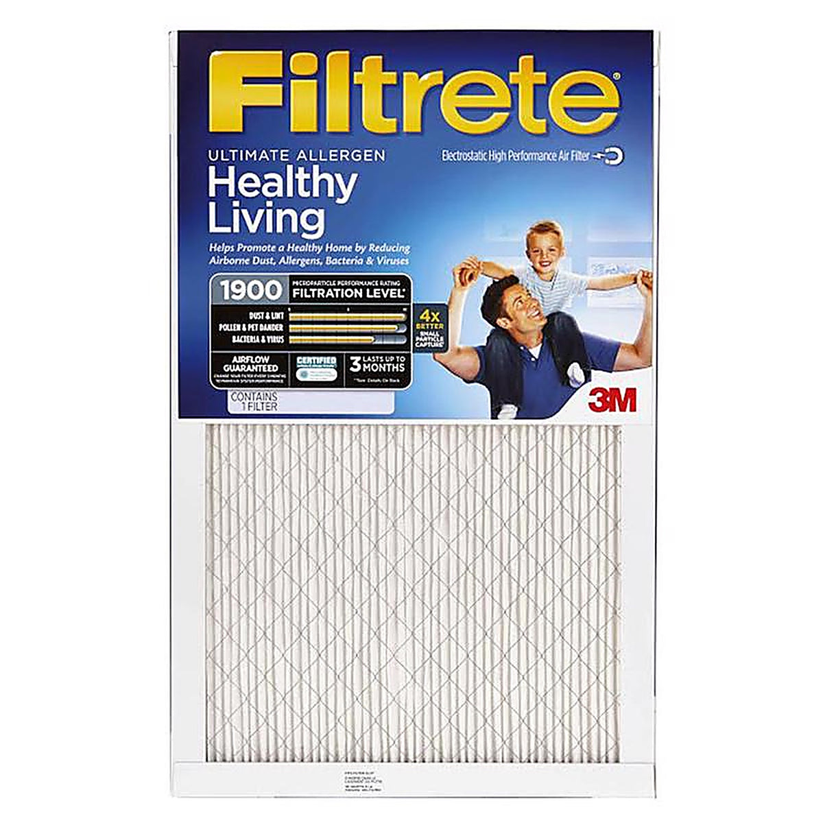 Filtrete - UA26DC-4 - 20 In. W X 24 In. H X 1 In. Polypropylene 1900 Mpr Pleated Allergen Air Filter 1 Pack