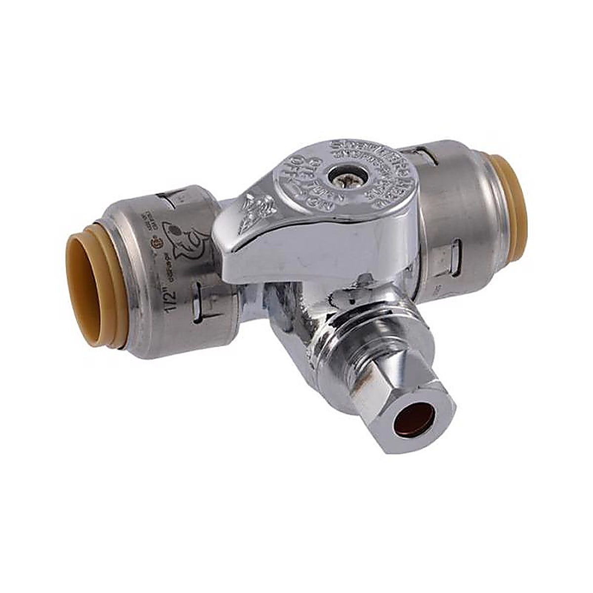 SharkBite 24983A 1/2 in. PTC x 1/2 in. Compression Brass Tee Stop