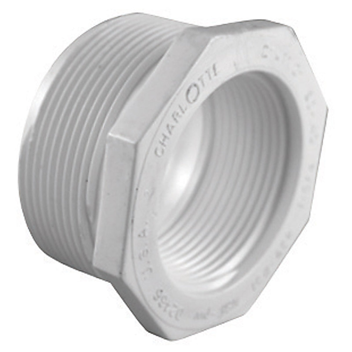 Charlotte Pipe PVC021122000 Schedule 40 1 in. MPT x 3/4 in. Dia. FPT PVC Reducing Bushing
