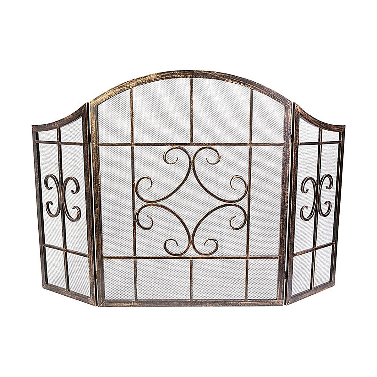 Panacea 15955 Open Hearth Brown Brushed Steel Fireplace Screen