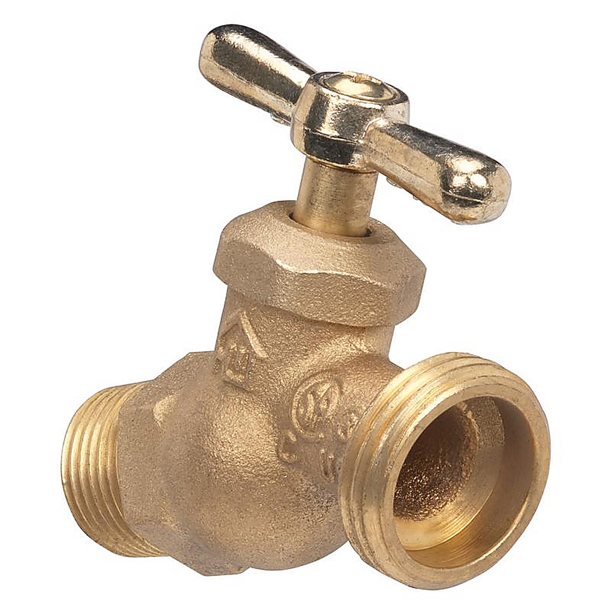 Homewerks VHNSTDF4 3/4 in. MIP X 3/4 in. MHT Brass No-Kink Hose Bibb