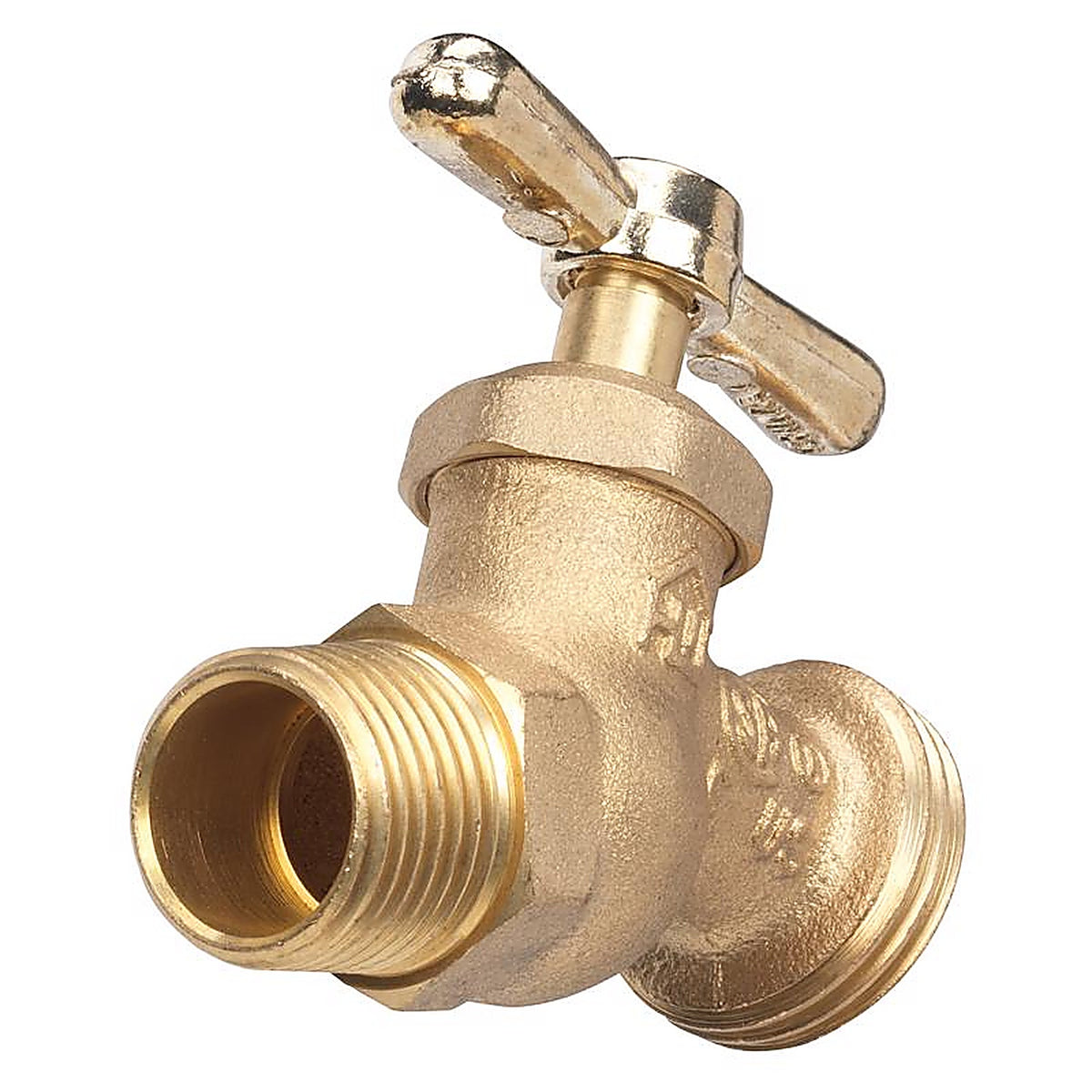 Homewerks VHNSTDF4 3/4 in. MIP X 3/4 in. MHT Brass No-Kink Hose Bibb