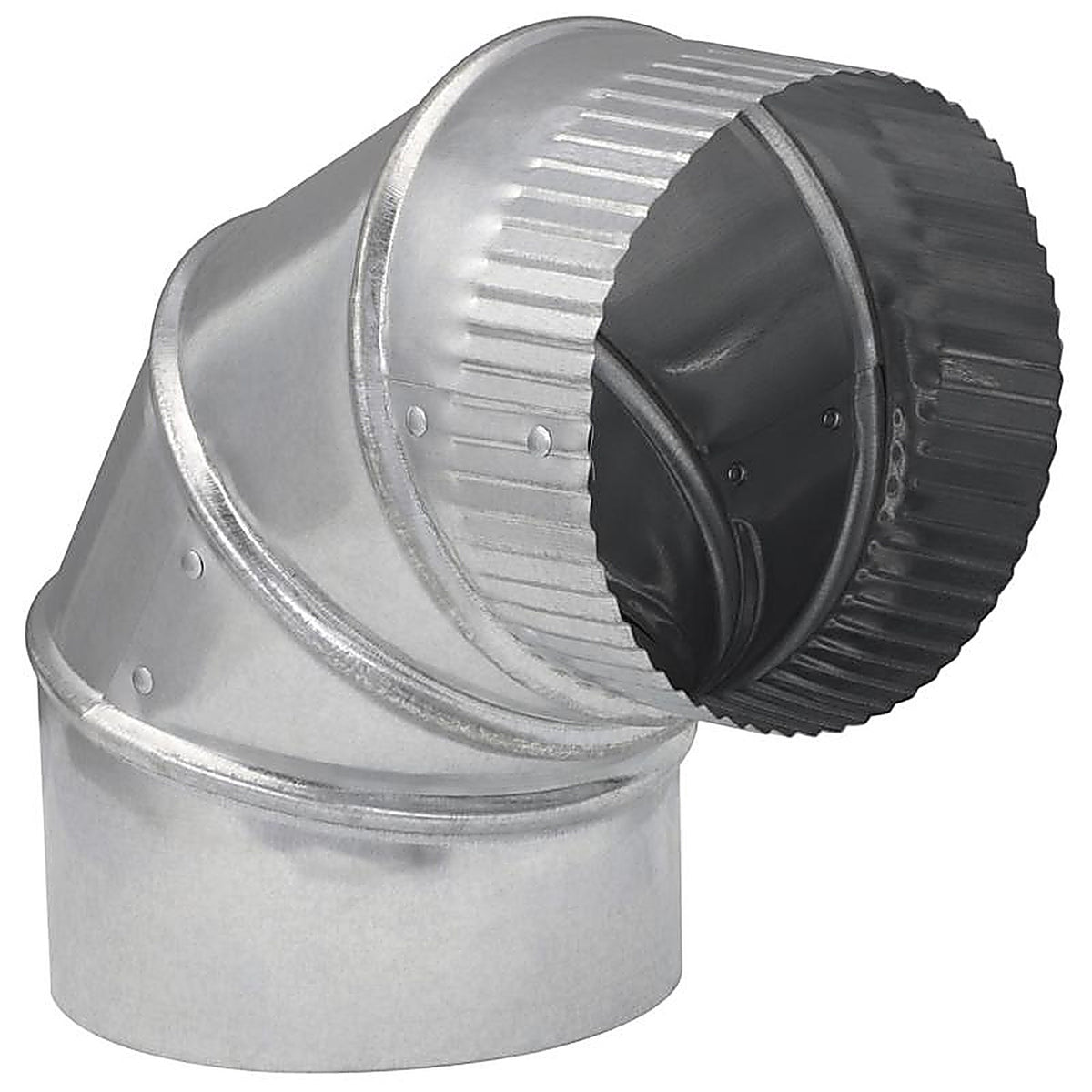 Imperial GV0291-C 5 in. Dia. x 5 in. Dia. Adjustable 90 deg. Galvanized Steel Furnace Pipe Elbow