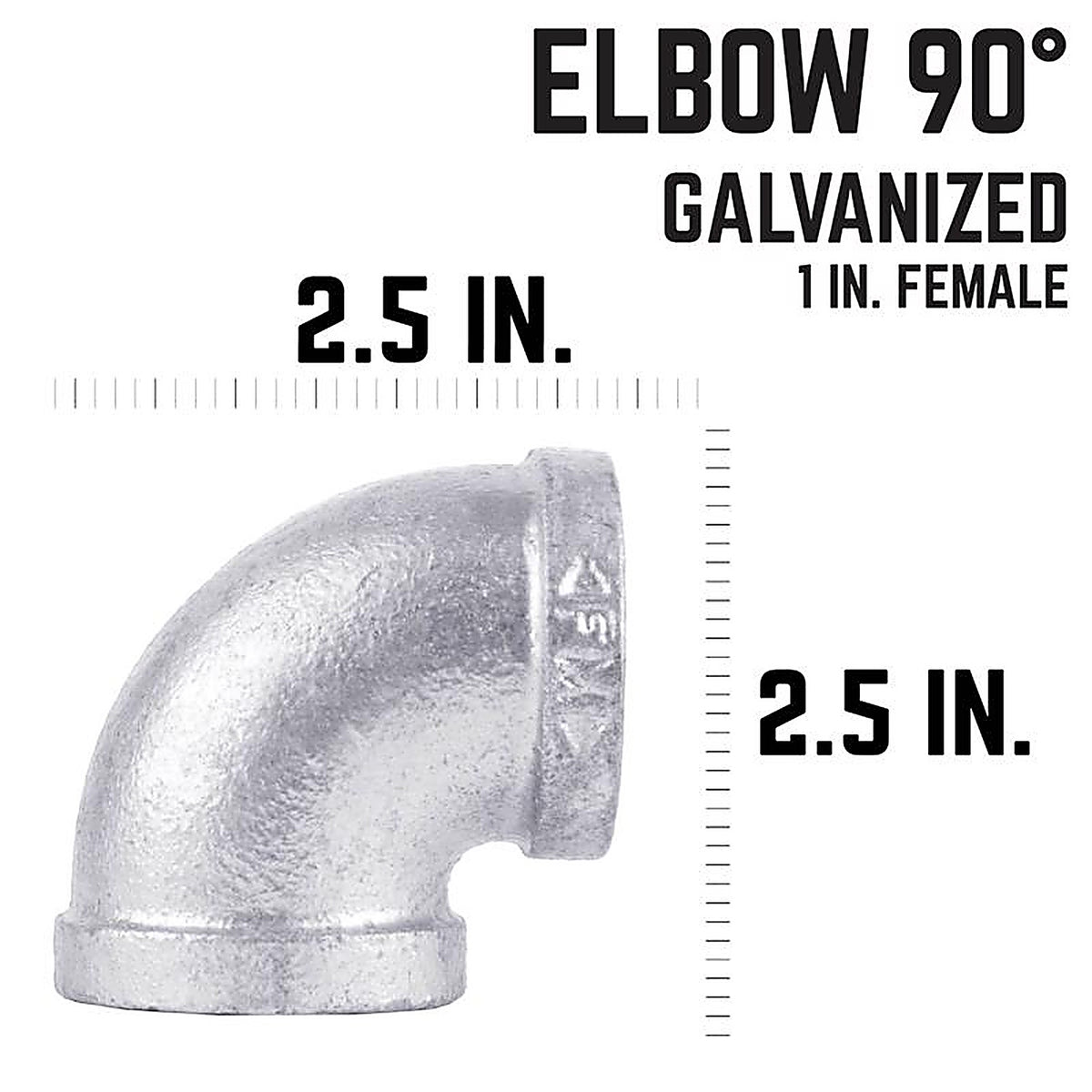STZ Industries 311UPE90-1 1 in. FIP each X 1 in. D FIP Galvanized Malleable Iron 90 Degree Elbow