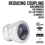 STZ Industries 311UPRC-134 1 in. FIP each X 3/4 in. D FIP Galvanized Malleable Iron Reducing Coupling