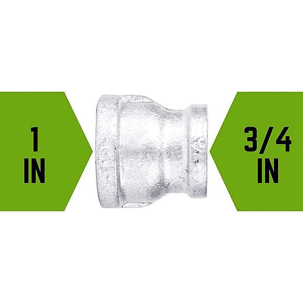 STZ Industries 311UPRC-134 1 in. FIP each X 3/4 in. D FIP Galvanized Malleable Iron Reducing Coupling