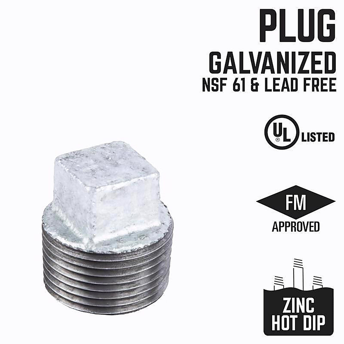 STZ Industries 311UPP-1 1 in. MIP each Galvanized Malleable Iron Plug