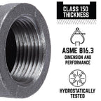 STZ Industries 312UPT-34 3/4 in. FIP each X 3/4 in. D FIP Black Malleable Iron Tee