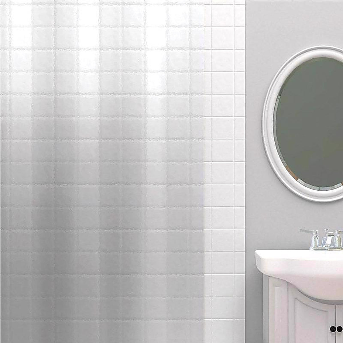 Zenna Home LPSMKKL 78 in. H X 54 in. W Clear Solid Stall Liner PEVA
