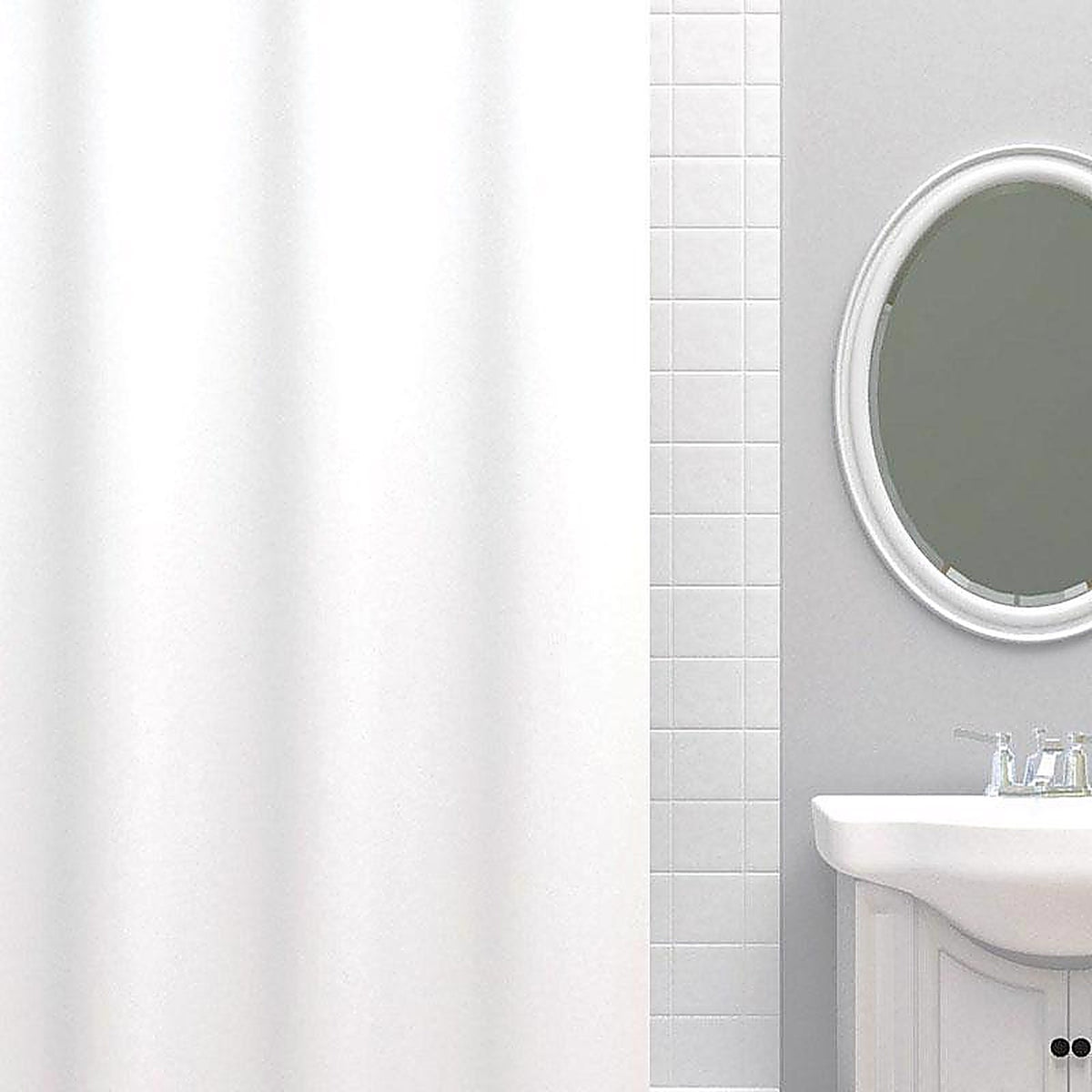 Zenna Home LPRMWWL 71 in. H X 70 in. W White Solid Shower Curtain Liner PEVA