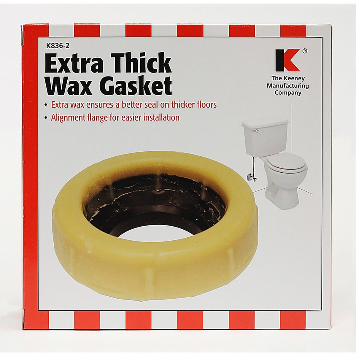 Keeney - K836-2 - Jumbo Wax Gasket with Sleeve Yellow
