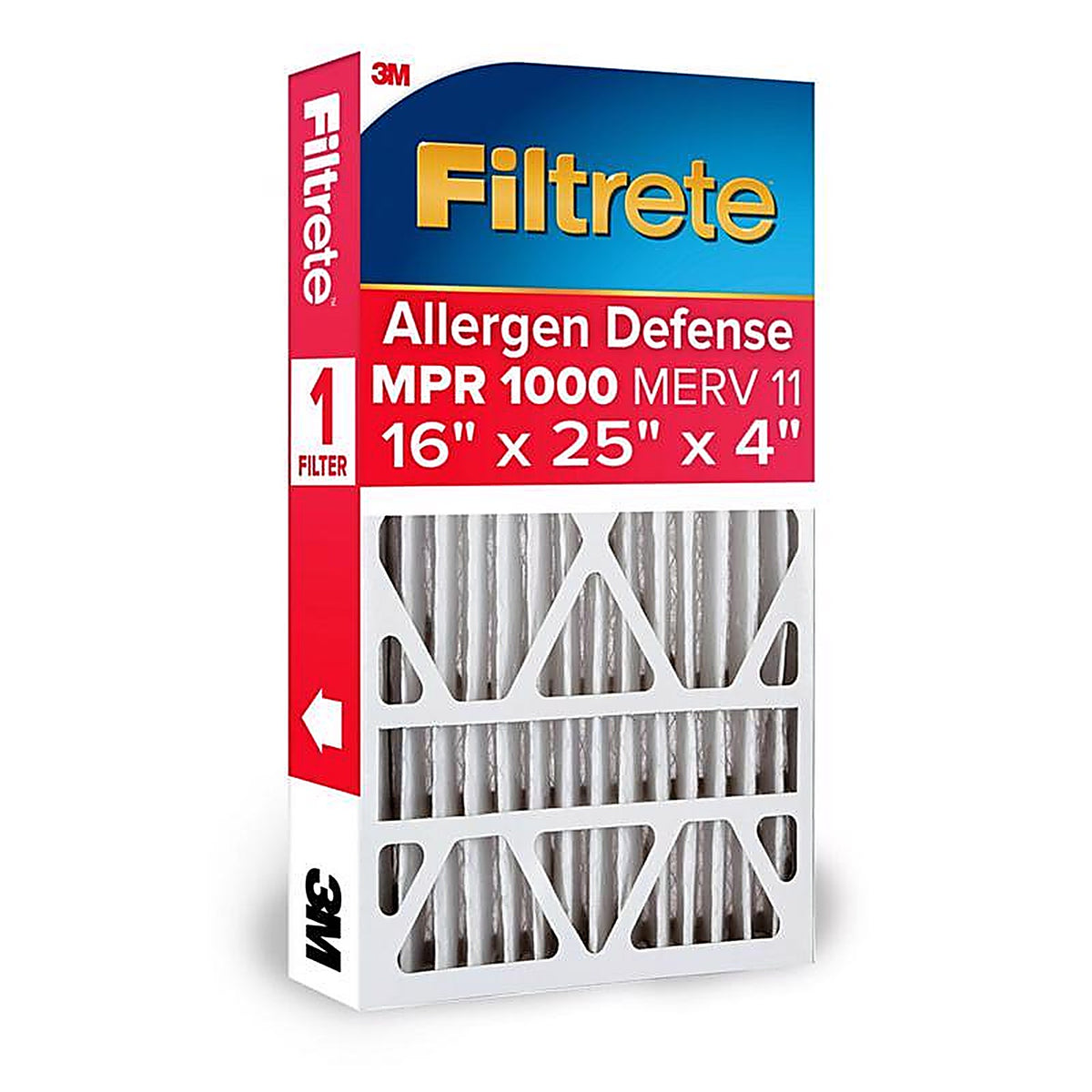 Filtrete - NADP01-4IN-4 - Allergen Defense 16 In. W X 25 In. H X 4 In. Pleated 1000 Mpr Pleated Allergen Air Filter 1
