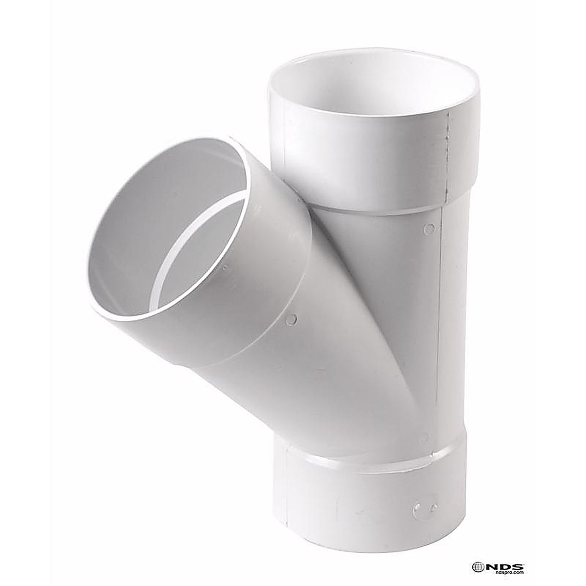 NDS - 6P08 - Schedule 35 6 In. Hub Each X 6 In. D Hub PVC Wye 1 Pack
