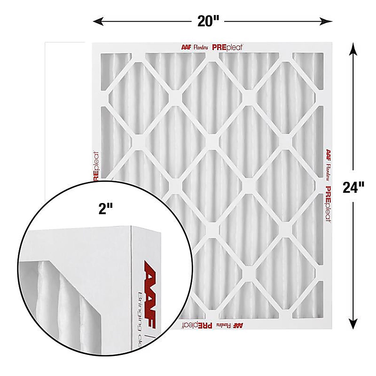 AAF Flanders - 85655.022024M11 - Prepleat M11 SC 20 In. W X 24 In. H X 2 In. Synthetic 11 MERV Pleated Air Filter 1 Pack
