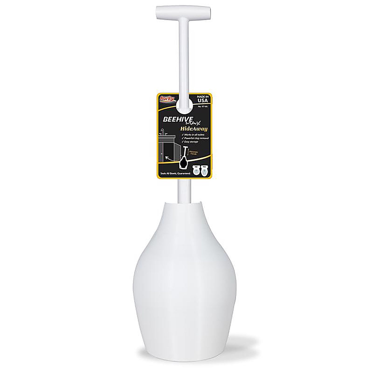 Korky 97-4A Beehive Max Toilet Plunger with Holder 16 in. L x 6 in. Dia.