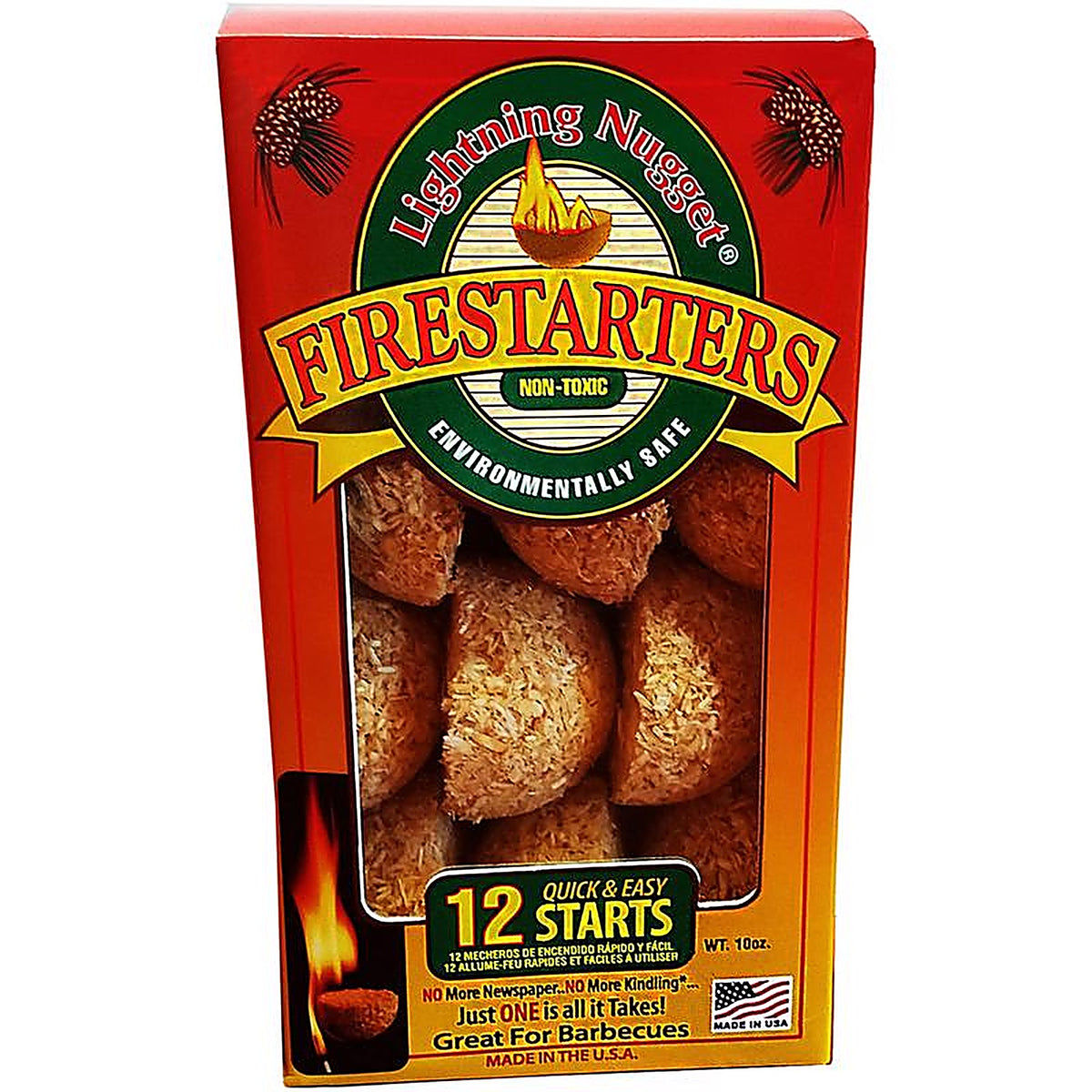 Lightning Nugget - N12EB2PK - Natural Pine Fire Starter 15 Min 12 Pack
