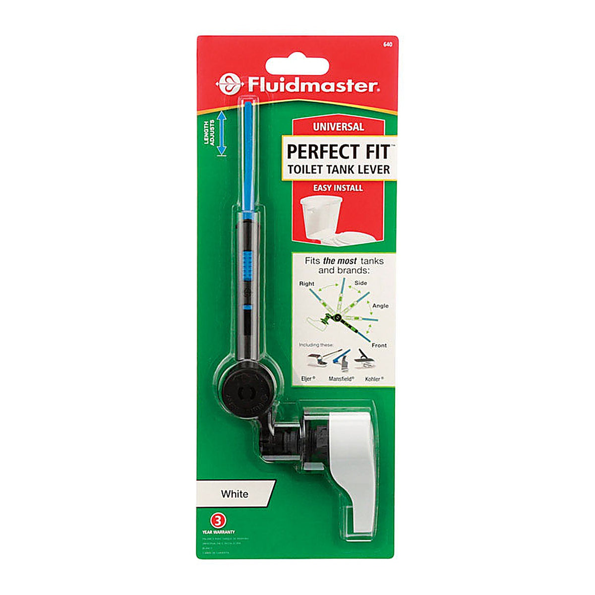 Fluidmaster - 640 - Perfect Fit Tank Lever White Plastic for Universal