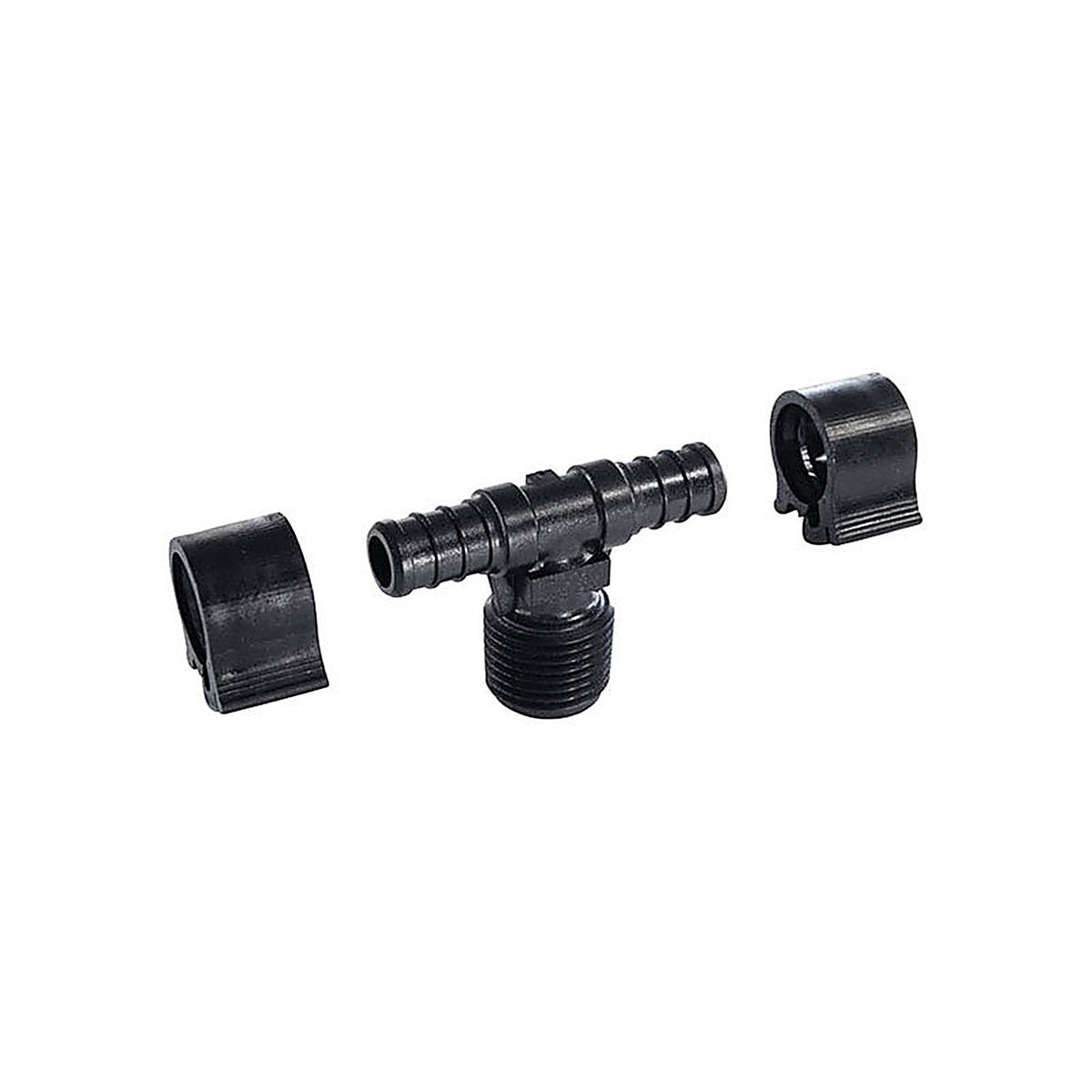 Flair-It 30822 PEXLock 1/2 in. MPT x 1/2 in. Dia. MPT PEX Tee with Clamps