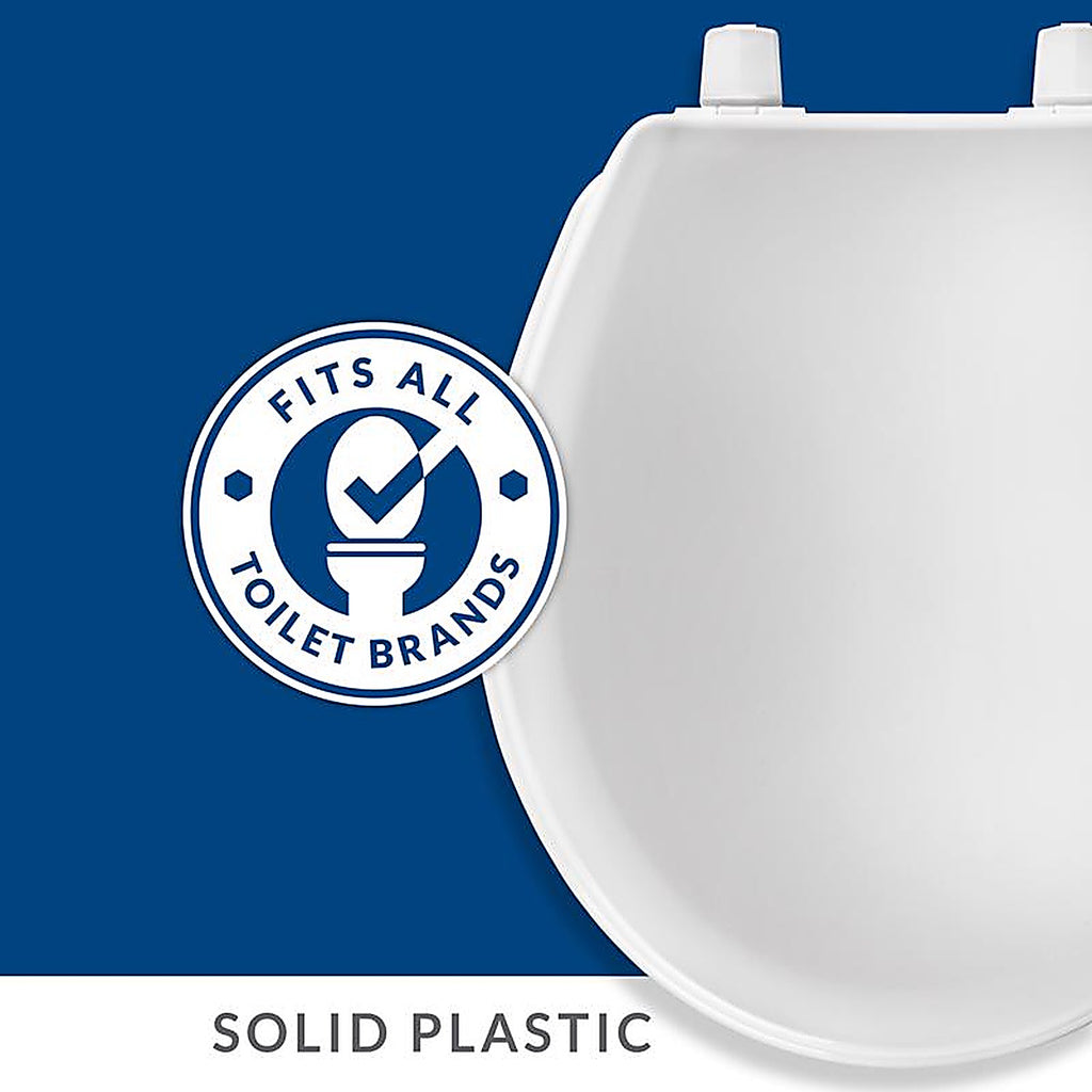 Bemis 92B-000 Mayfair Round White Plastic Toilet Seat