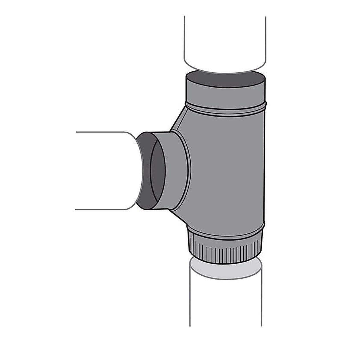 Imperial BM0085 8 in. x 8 in. x 8 in. Metal Stove Vent Single Tee