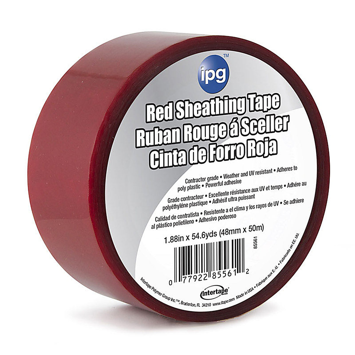 IPG 5561USR 1.88 in. W x 54.6 yd. L Red Acrylic Adhesive Sheathing Tape