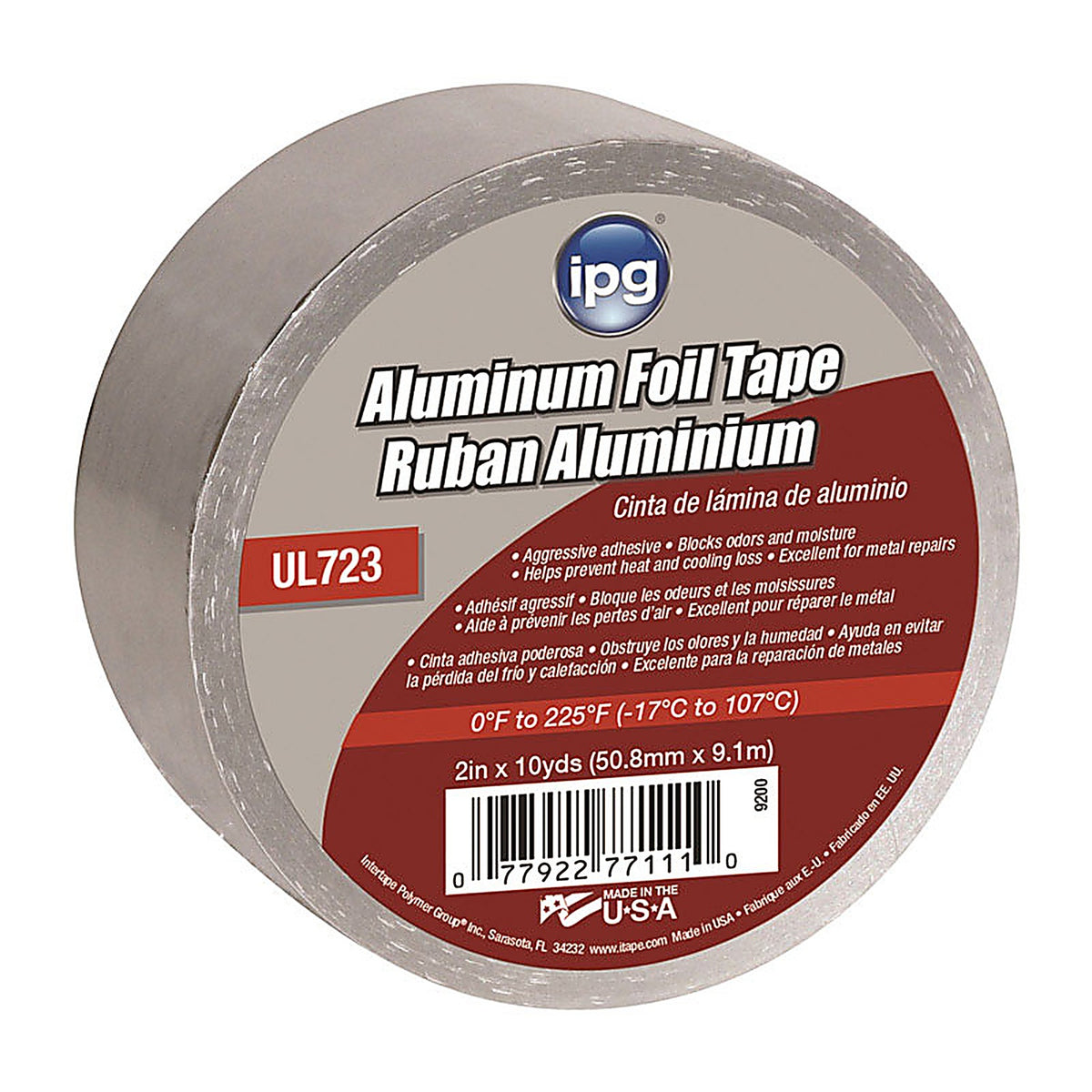 IPG - 9200 - 2 In. W X 10 Yd L Silver Foil Tape