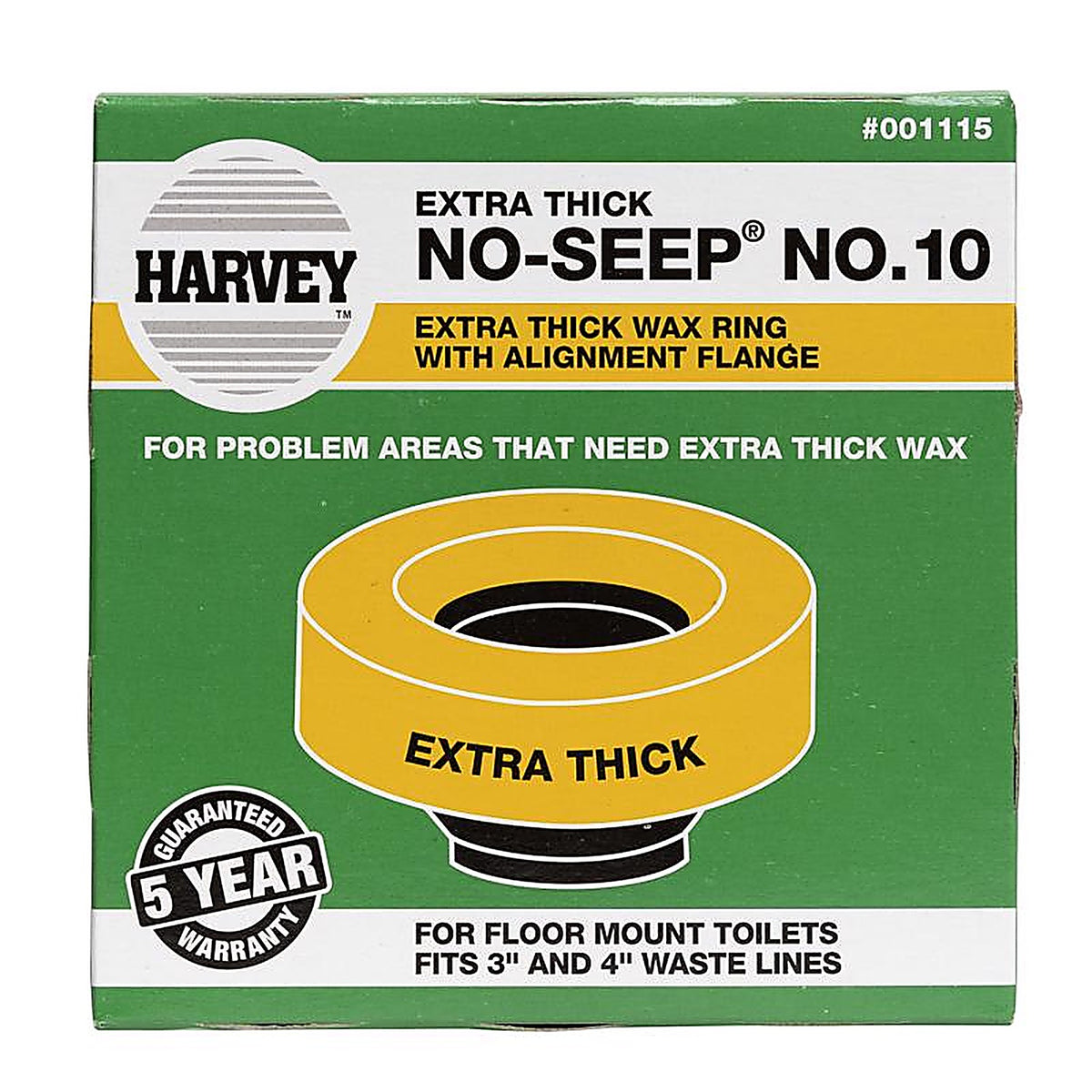 Oatey 001115-24 Harveys Bol-Wax Wax Ring Polyethylene/Wax For 3in. and 4in. Waste Lines