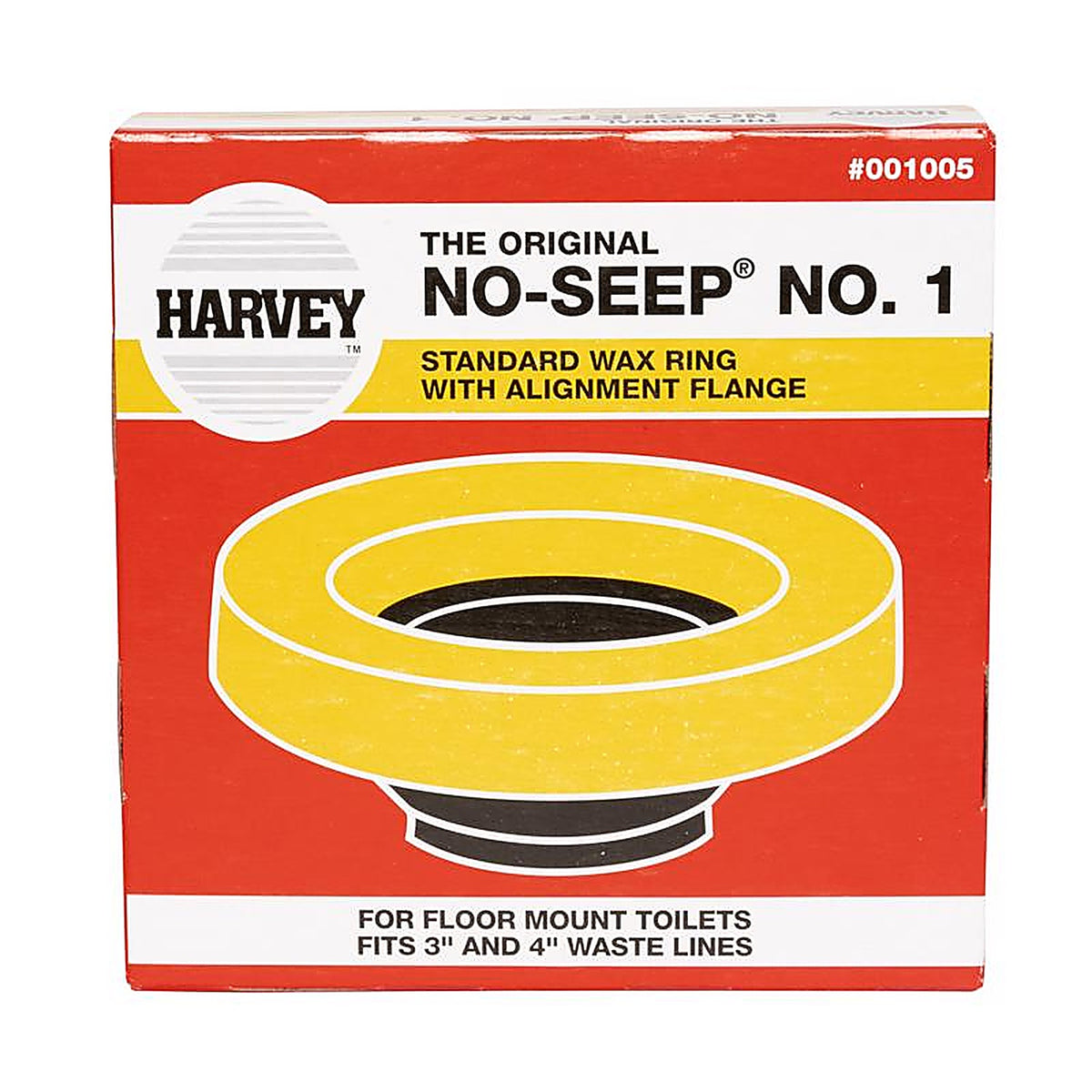 Oatey 001005-24 Harveys No-Seep Wax Ring Polyethylene/Wax For 3in. and 4in. Waste Lines