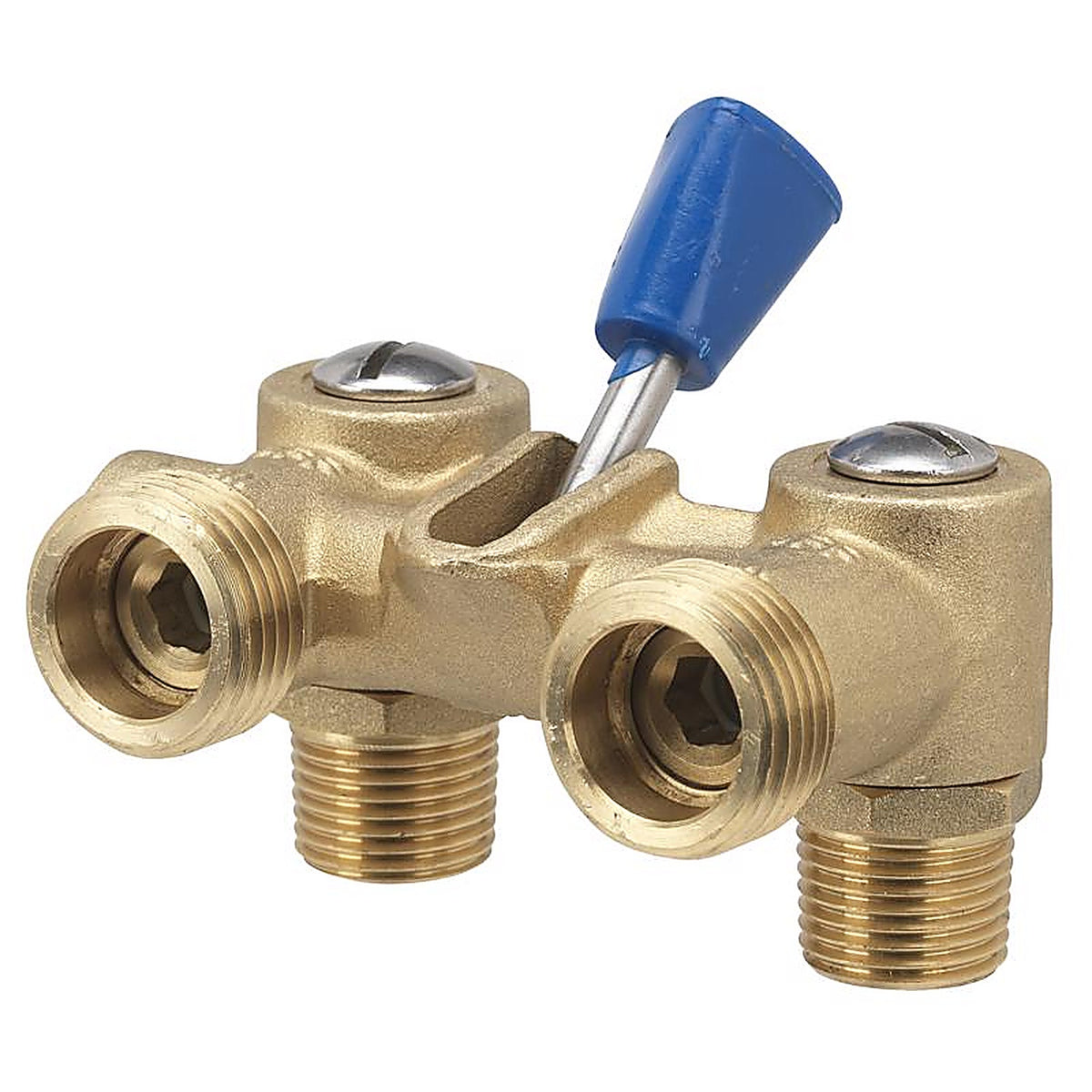 Homewerks - VWMDUAF3 - 1/2 In. MPT X 3/4 In. MHT Brass Dual Washing Machine Shut-Off Valve