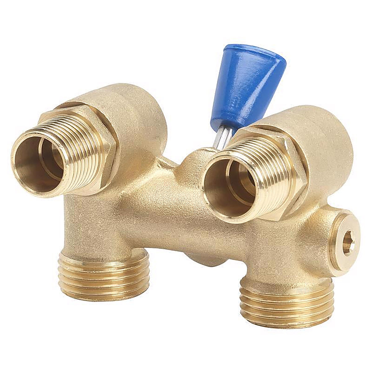 Homewerks - VWMDUAF3 - 1/2 In. MPT X 3/4 In. MHT Brass Dual Washing Machine Shut-Off Valve