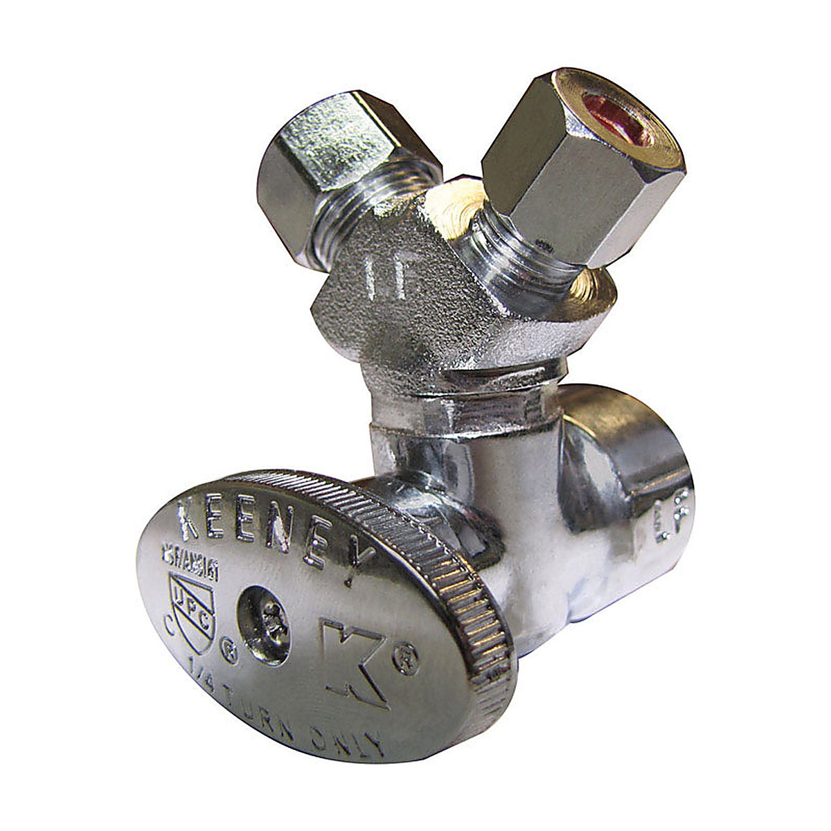 Plumb Pak PP2902VLF 1/2 in. FIP T X 3/8 in. S Compression Brass 3-Way Valve
