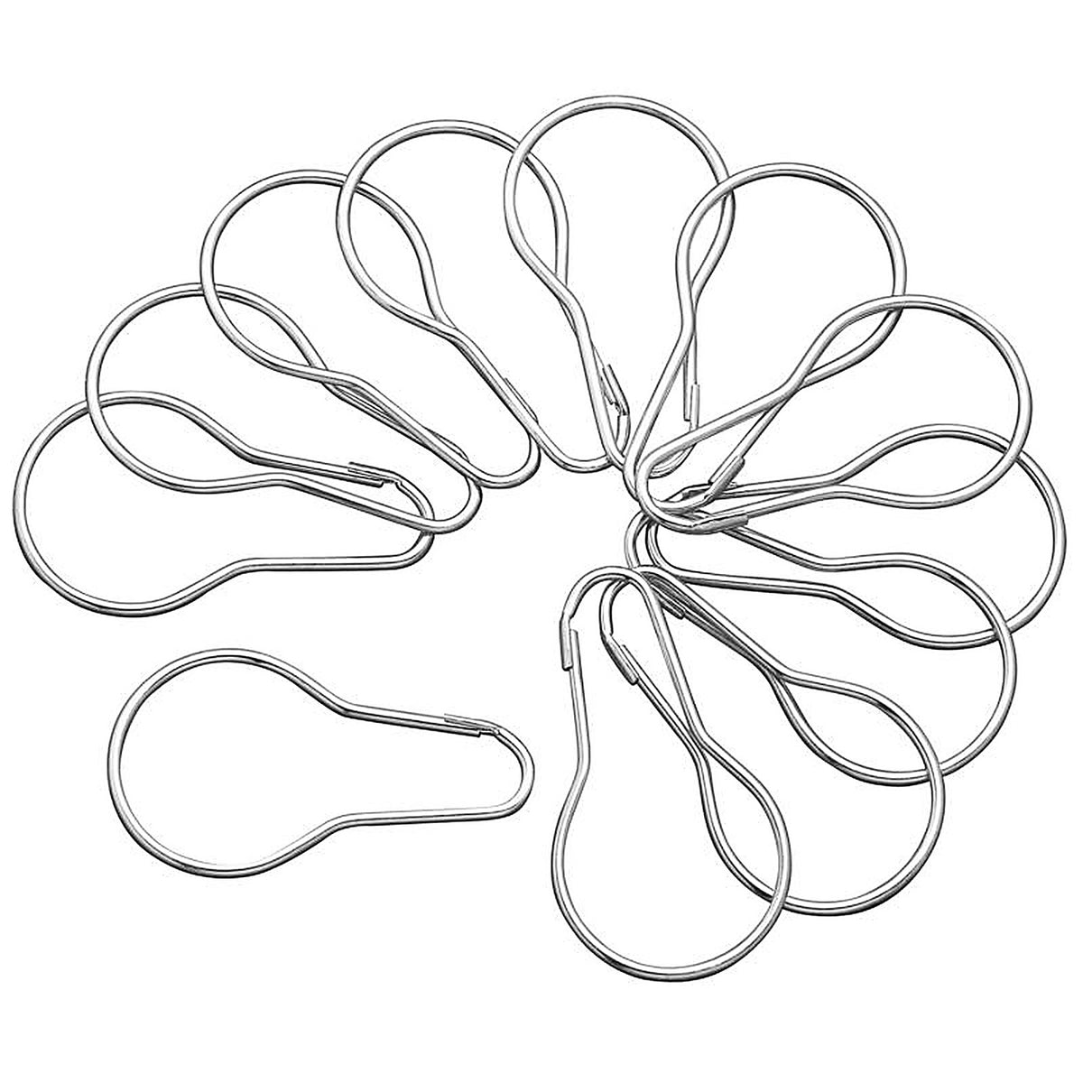 Plumb Pak - PP825-25 - Chrome Gray Steel Shower Curtain Rings 12 Pack