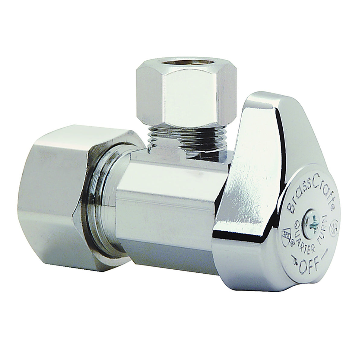Brasscraft G2CR19XCD 1/2 in. Compression x 3/8 in. Compression Brass Angle Stop Valve