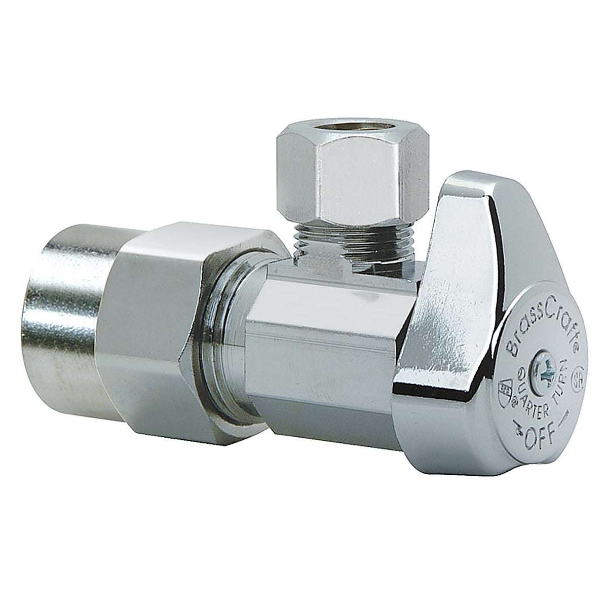 Brasscraft G2PR19XCD 1/2 in. CPVC x 3/8 in. Compression Brass Angle Stop Valve