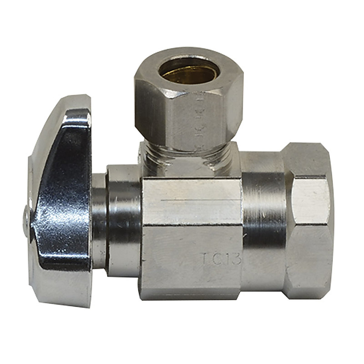 Brasscraft - G2R17X CD - 1/2 In. Compression Outlets X 3/8 In. Chrome Plated Stop Valve