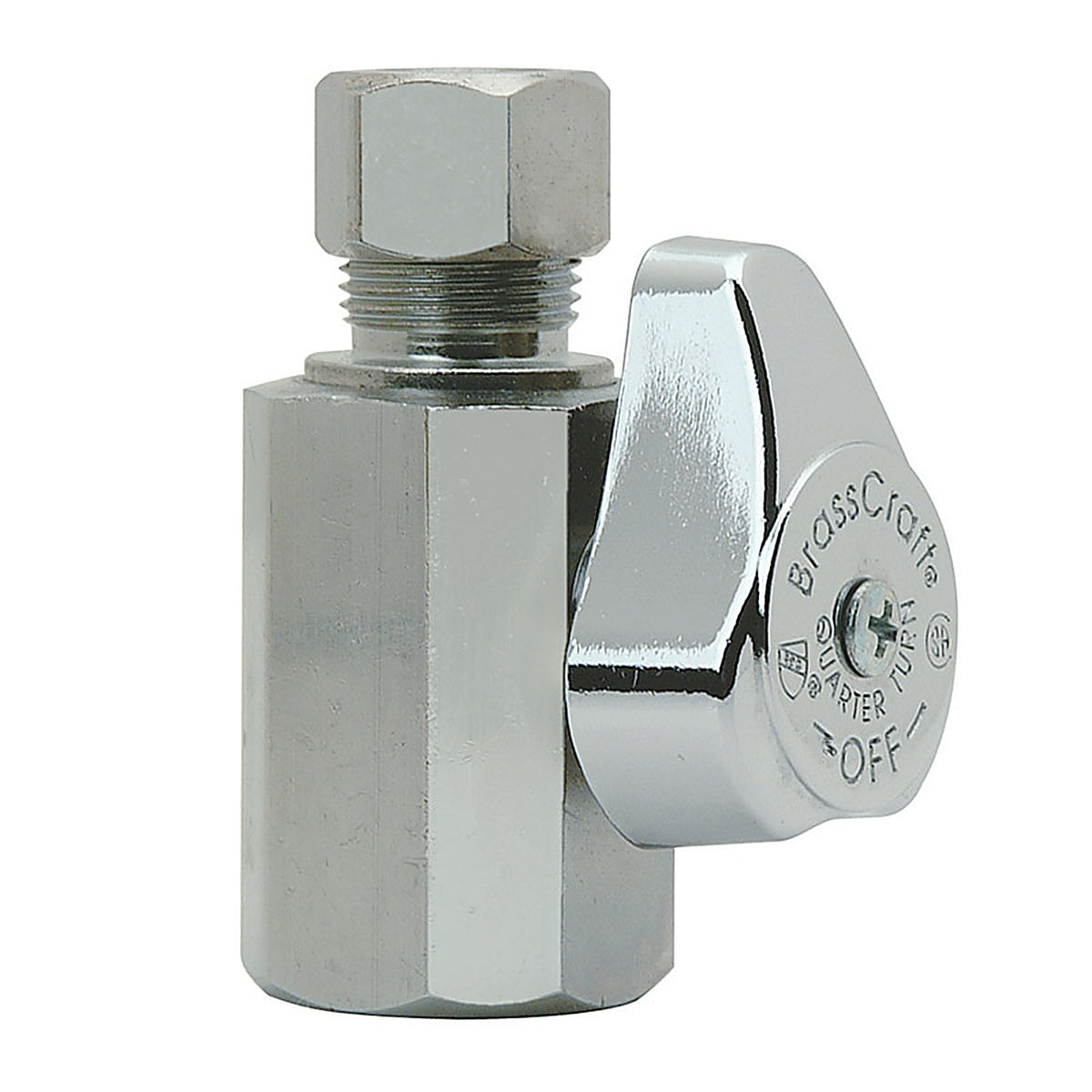 Brasscraft - G2R12X CD - 1/2 In. Compression Outlets X 3/8 In. Chrome Plated Stop Valve