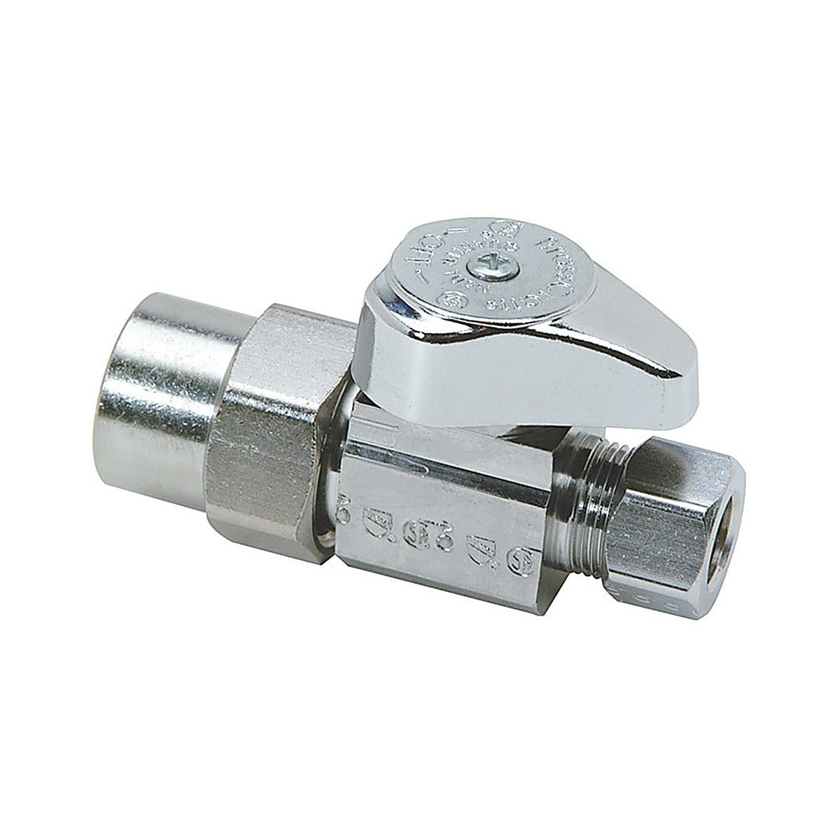 Brasscraft - G2PR14X CD - 1/2 In. Cpvc Outlets X 3/8 In. Compression Brass Straight Stop Valve