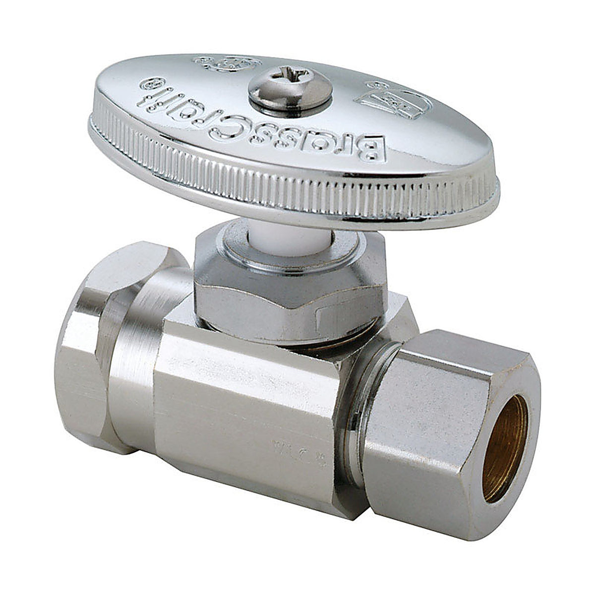 Brasscraft - OR32X CD - 1/2 In. Fip Outlets X 1/2 In. Compression Brass Straight Stop Valve