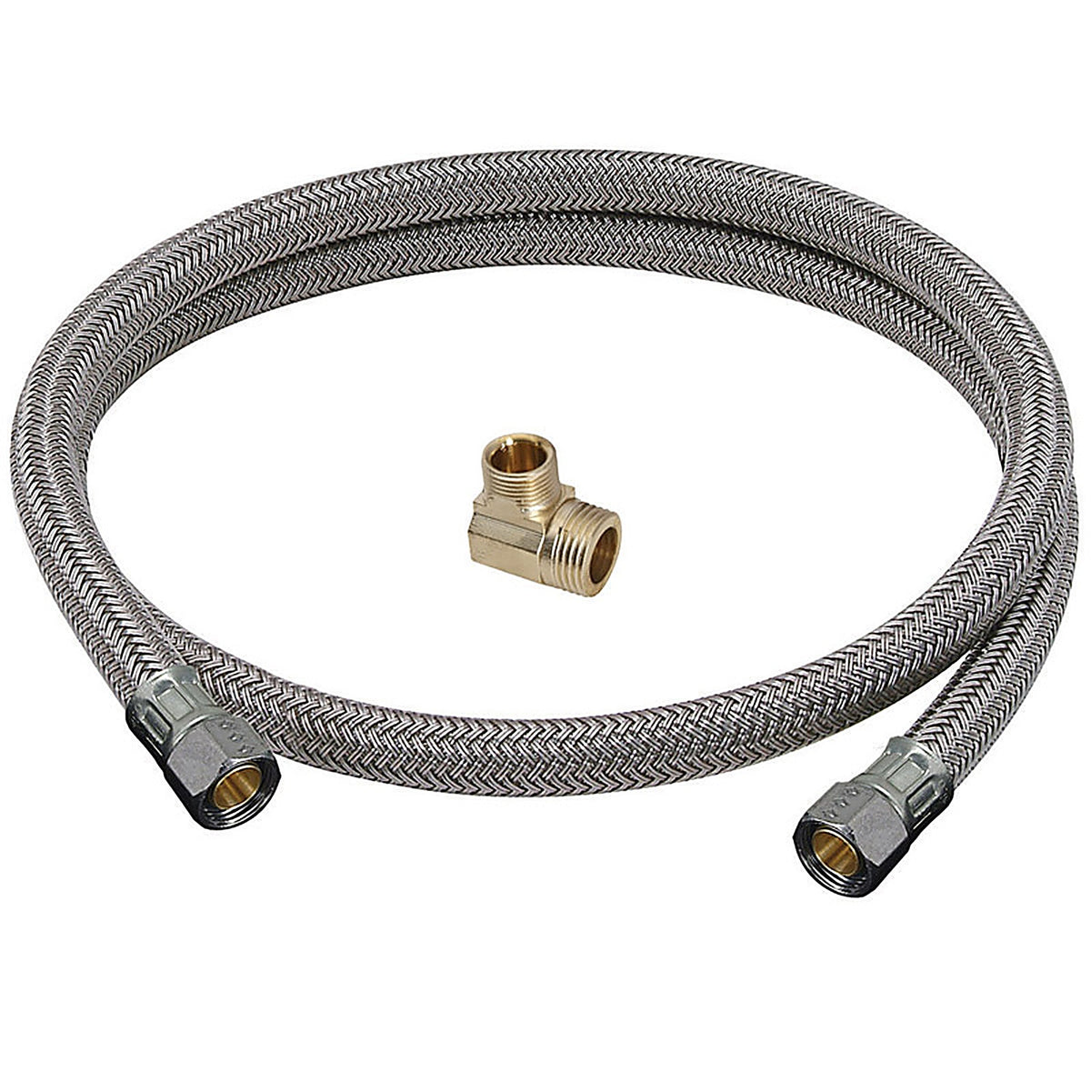 Brasscraft - B1-48DW6 P - Speedi Plumb Plus 3/8 In. Compression Piece X 3/8 In. D Compression 48 In. Steel Dishwasher