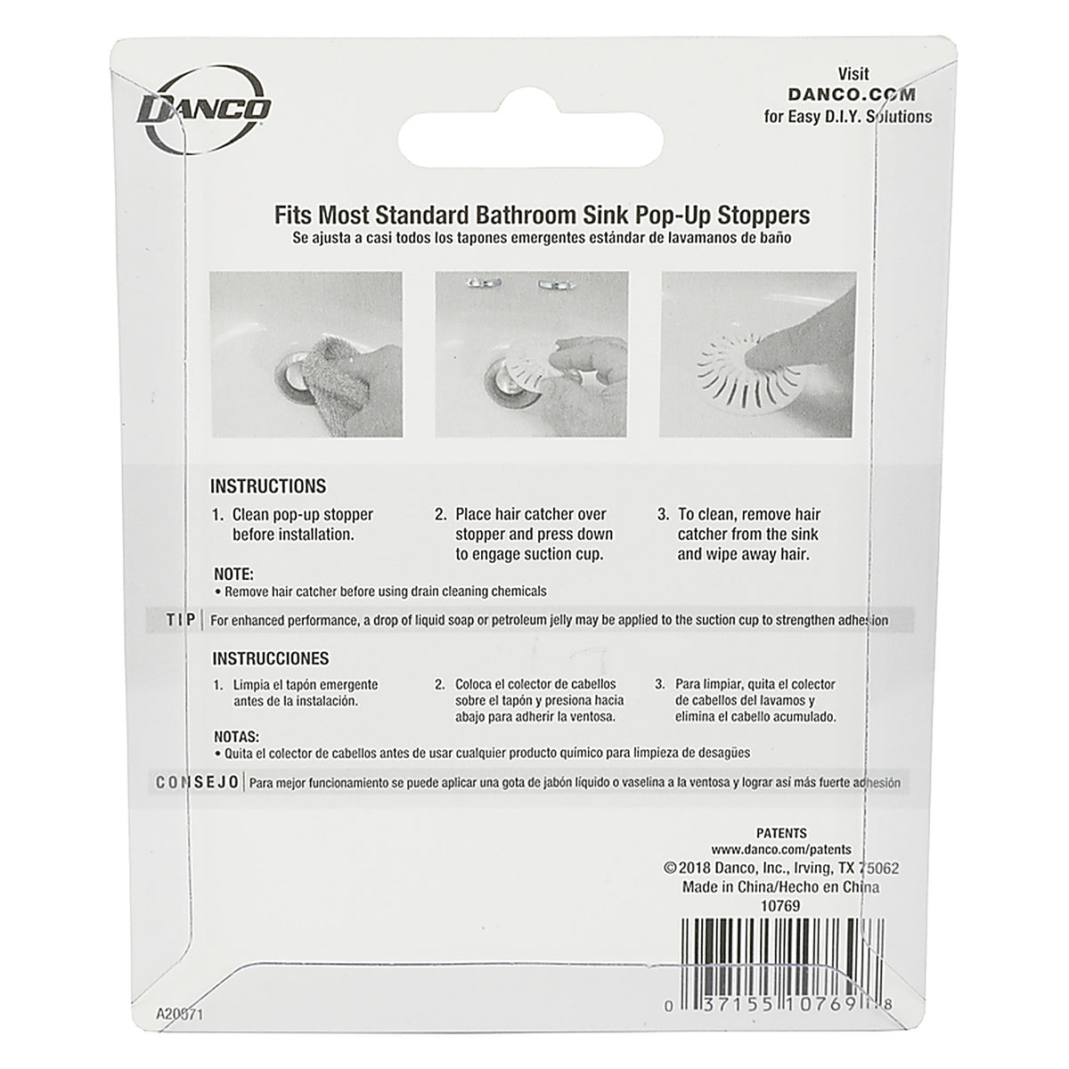 Danco - 10769 - 1-1/2 In. White Rubber Hair Snare Drain Cover