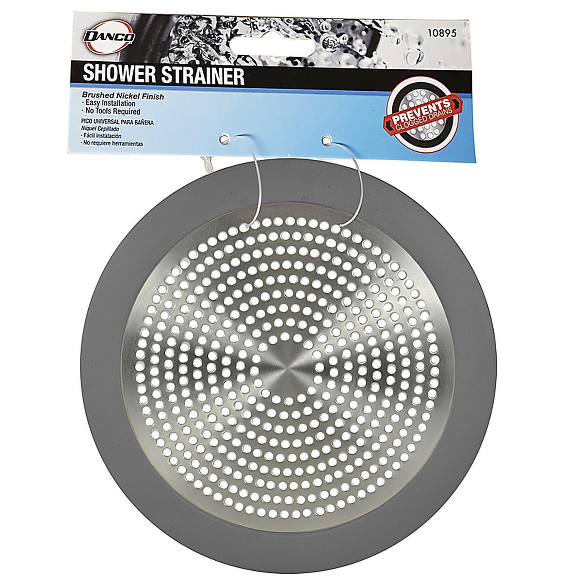 Danco - 10895 - 5-3/4 In. Brushed Nickel Stainless Steel Shower Drain Strainer