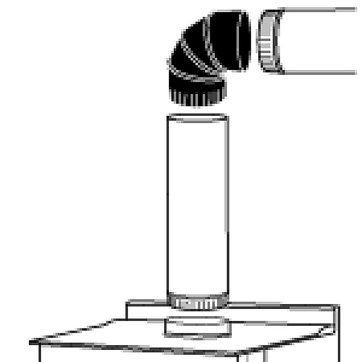 Imperial BM0015 7 in. Dia. x 7 in. Dia. Adjustable 90 deg. Galvanized Steel Stove Pipe Elbow
