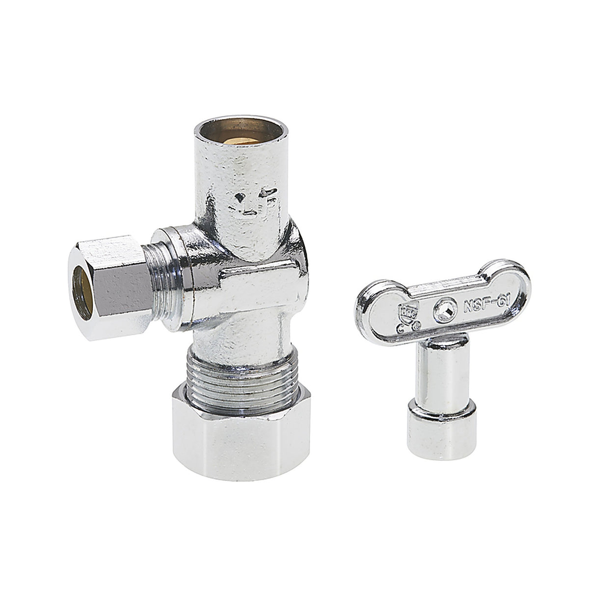Mueller 190-032LK ProLine 5/8 in. Comp x 3/8 in. Comp Chrome Angle Valve