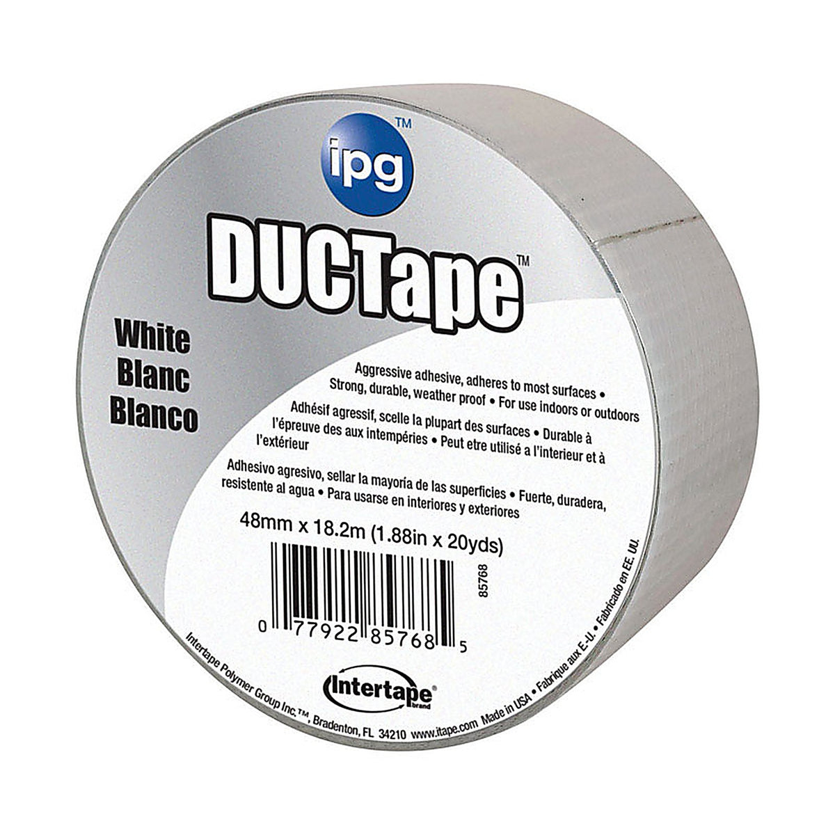 IPG - 6720WHT - Jobsite 1.88 In. W X 20 Yd L White Duct Tape