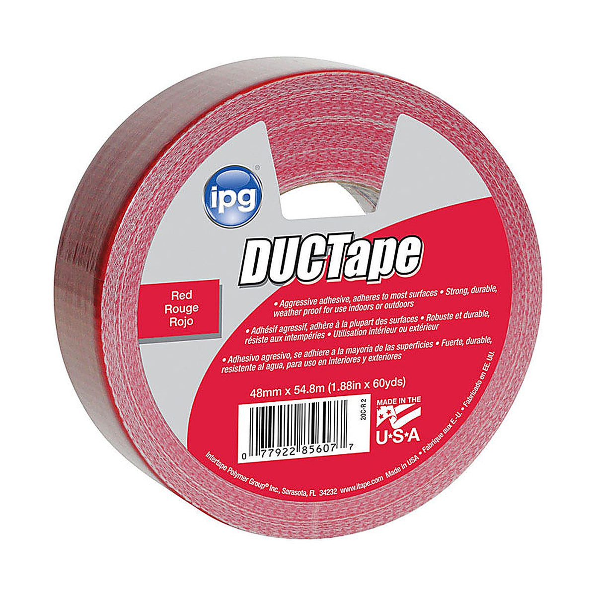 IPG - 20C-R 2 - Jobsite 1.88 In. W X 60 Yd L Red Duct Tape