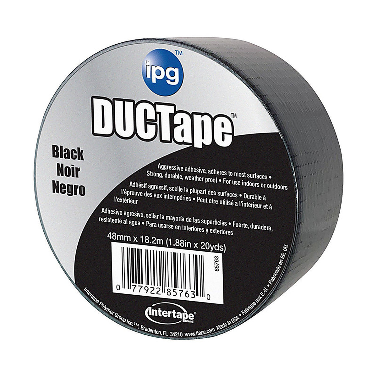 IPG - 6720BLK - Jobsite 1.88 In. W X 20 Yd L Black Duct Tape