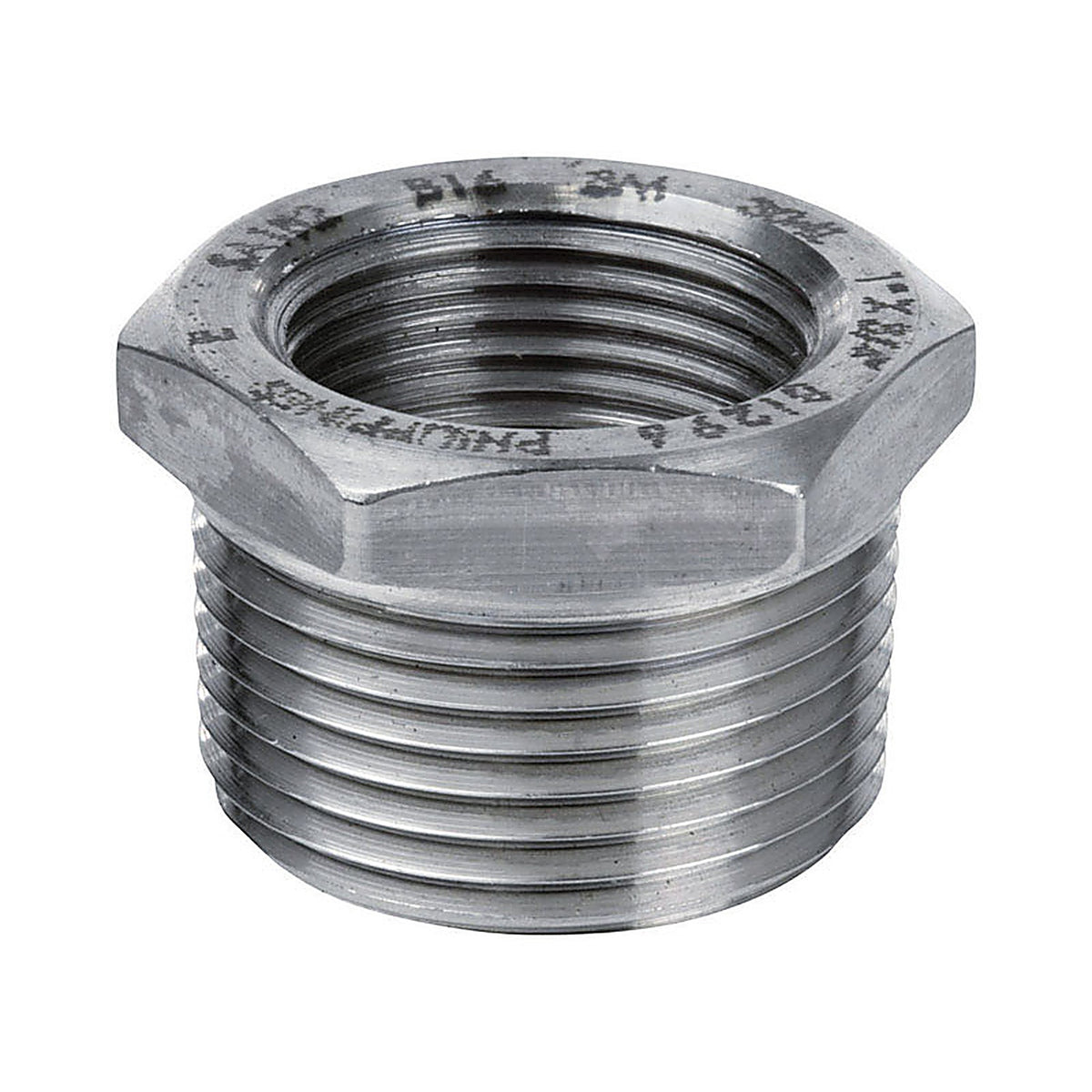Smith-Cooper 4638101130 1-1/2 in. MPT x 1-1/4 in. Dia. FPT Stainless Steel Hex Bushing