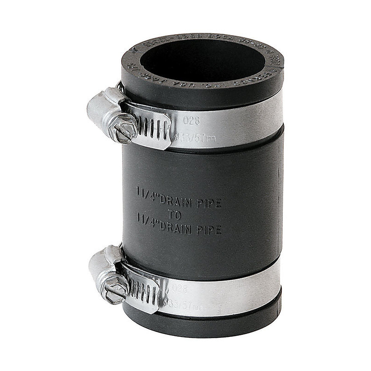 Fernco P1056-125 Schedule 40 1-1/4 in. Hub x 1-1/4 in. Dia. Hub PVC Flexible Coupling