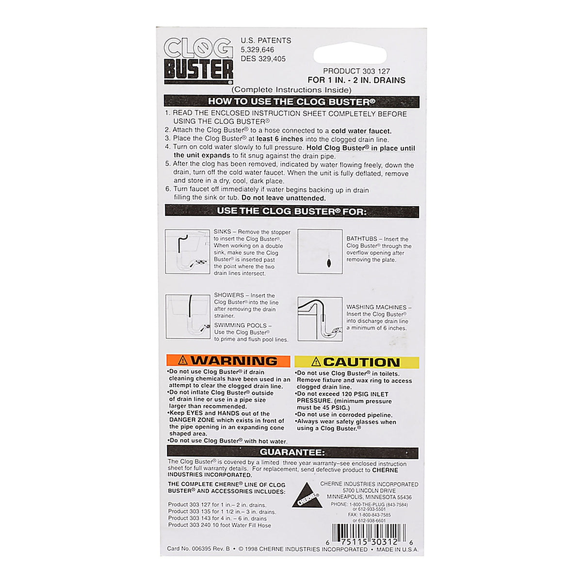 Clog Buster - 33442 - Clog-Buster 0 Ft. L Drain Unclogger